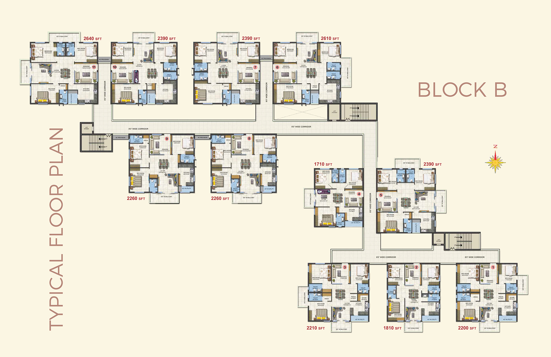 Aditya Fortune Heights 3 BHK Spacious Luxury Apartments